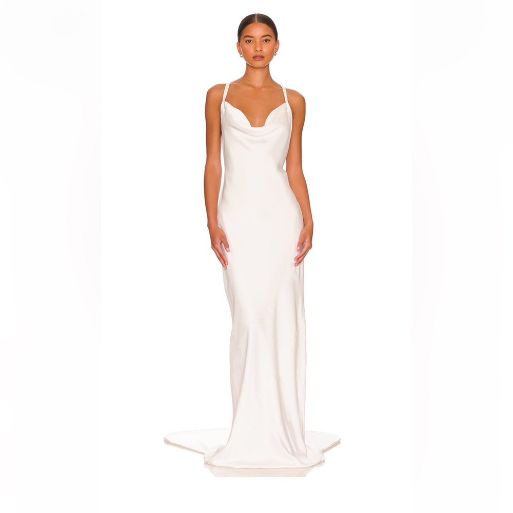 Norma Kamali Cross Back Bias Gown small
